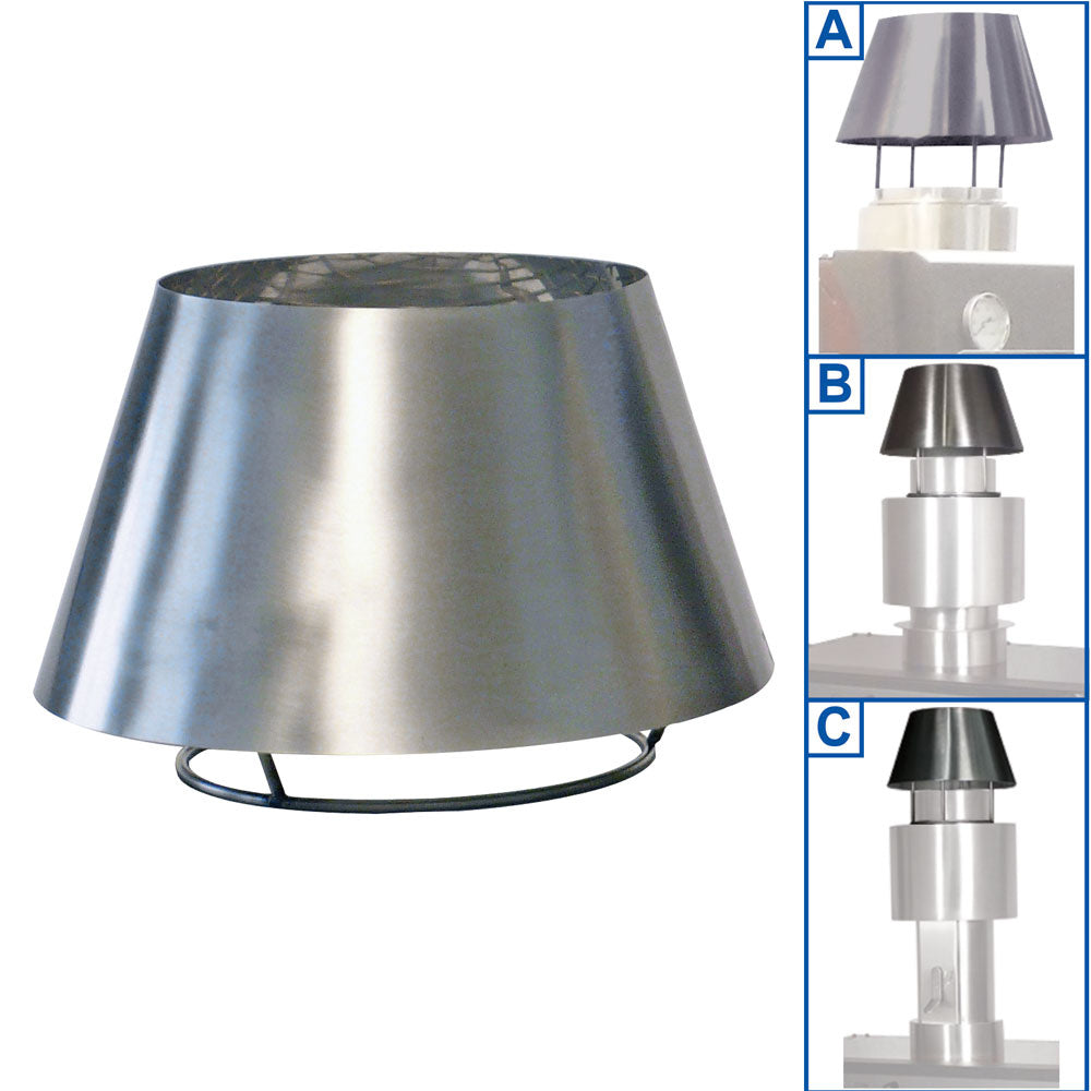 Skorstenskupol i rostfritt stål (CBQ-060 & CBQ-075)