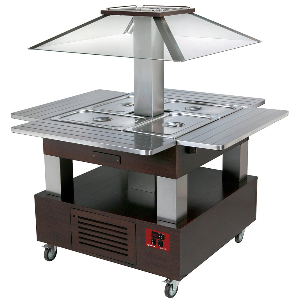 Buffet - Kylt salladsbord, 4x GN1/1-150 (Wengé-trä)