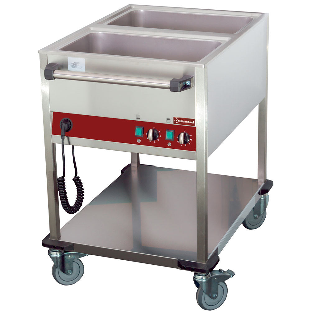 Bain-Marie / Varmevagn 2 GN 1/1 - höjd 150 mm, 2 temperaturer