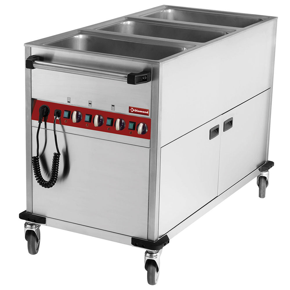Bain-Marie / Varmevagn 3 GN 1/1 h 150 mm, 3 temperaturer (på värmeskab)