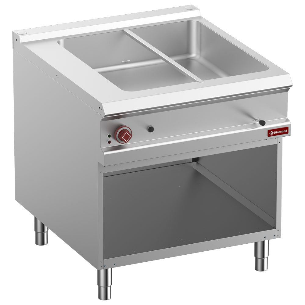 Elektrisk bain-marie 8x GN 1/3-150 mm, öppen skåp
