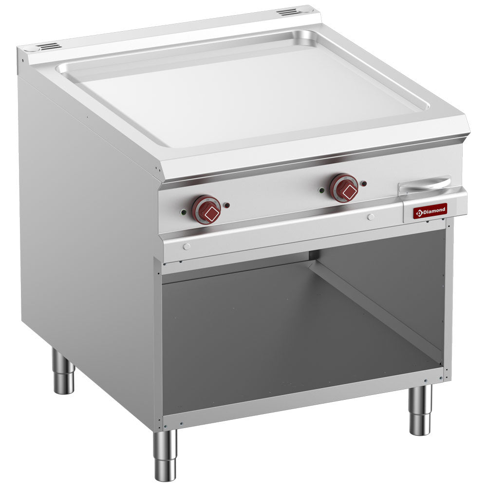 Slät elgrill, förkromad, modul 1/1, öppet skåp