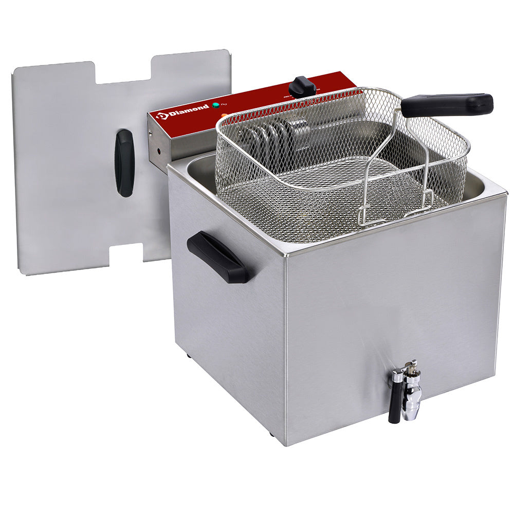 Friteringskastrull - elektrisk - 12 liter + kran