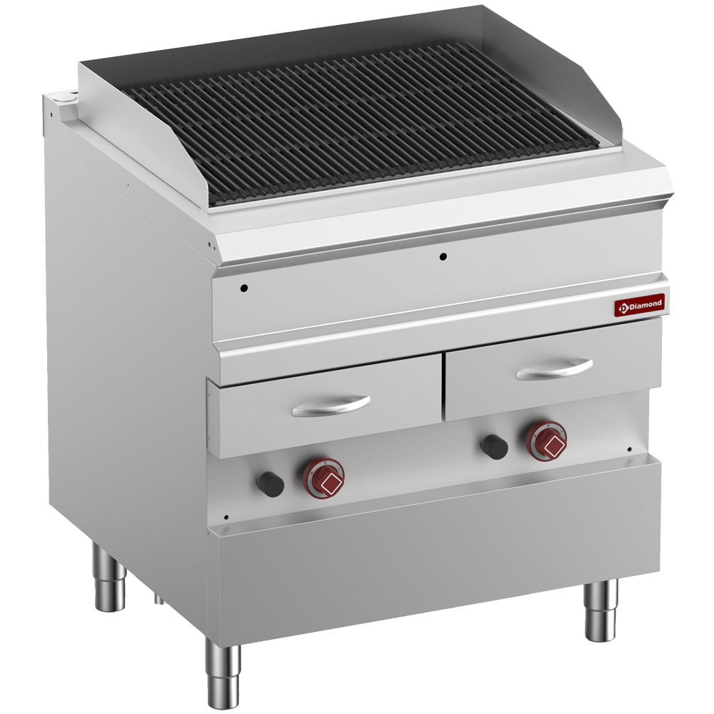 Gasånggrill, modul 1/1, gjutjärnsgaller "dubbelsidig"