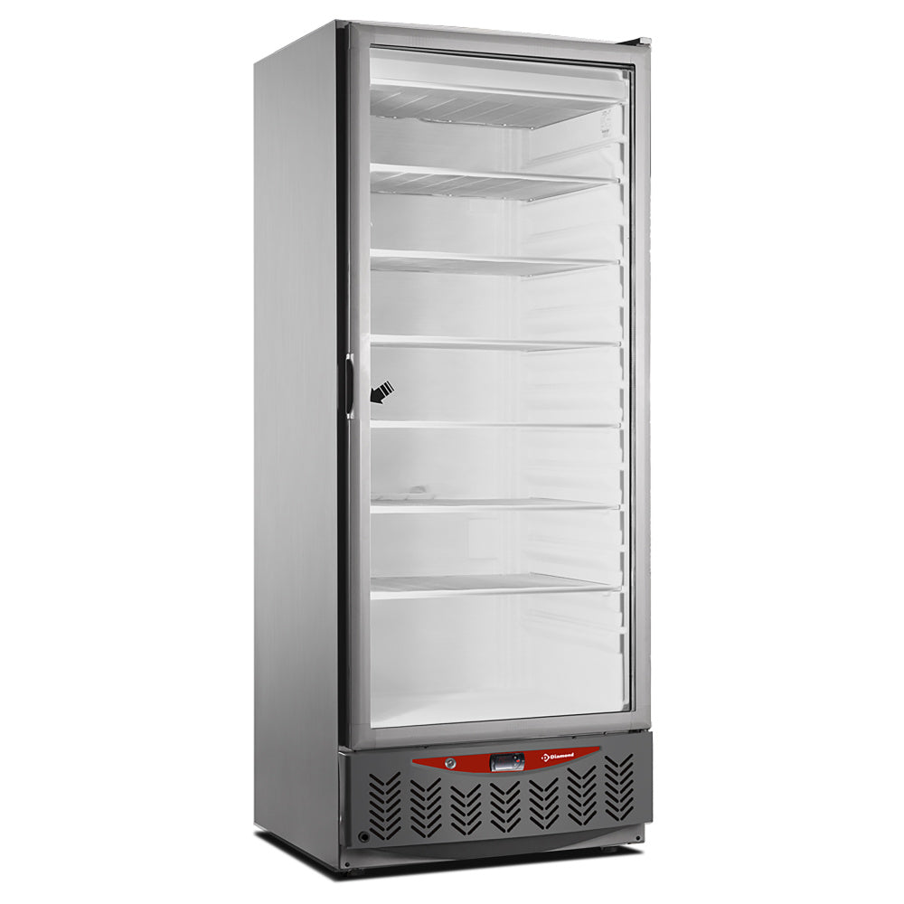 Frysskåp, glaslucka, 525 liter, GN2/1+600x400, rostfritt stål