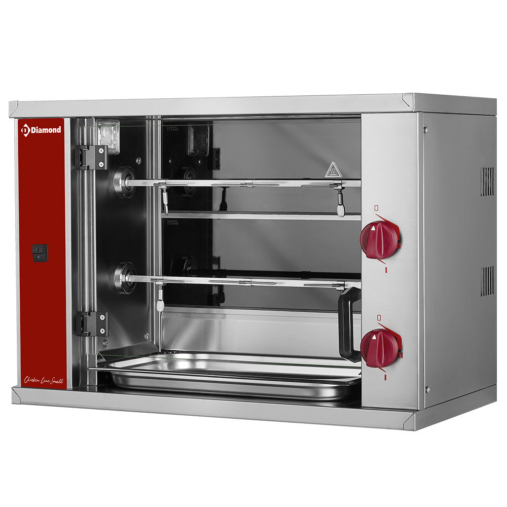 Glaskeramisk roteringsgrill, 2 spett (6 kycklingar) LÄTTE