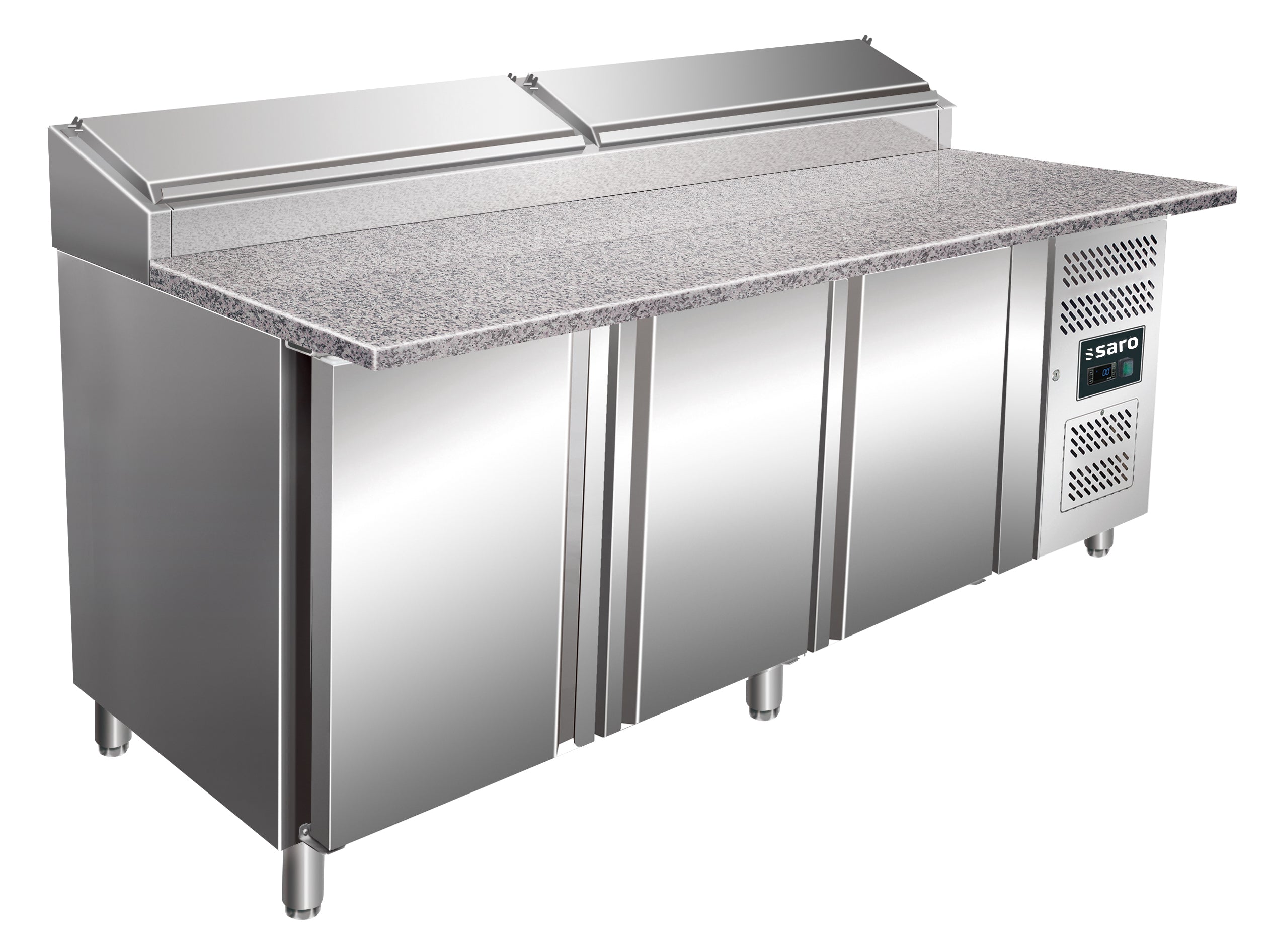 SARO sandwichbord med 3 dörrar, bordsskiva i granit - 1/3 GN modell SH 2000