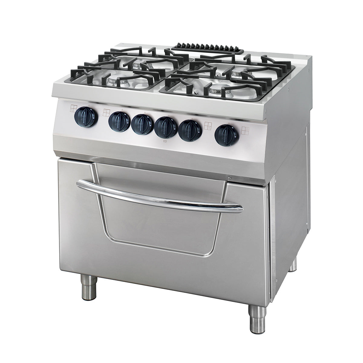 Heavy Duty spis - 4 brännare - Dubbel enhet - 70 cm djup - 33kW - Gas inkl