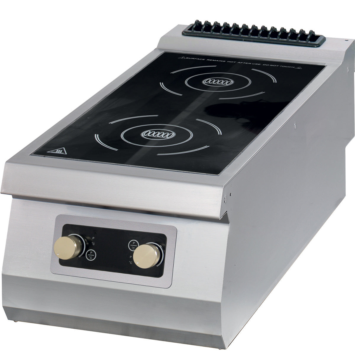 Premium induktionsspis - 2 brännare - Enkel enhet - 90 cm djup - Elektrisk