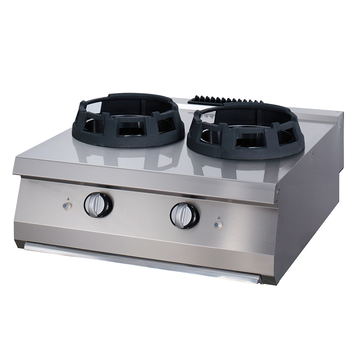 Premium Wok spis - 2 x 28,5 kokplattor - Dubbel enhet - 90 cm djup - Gas