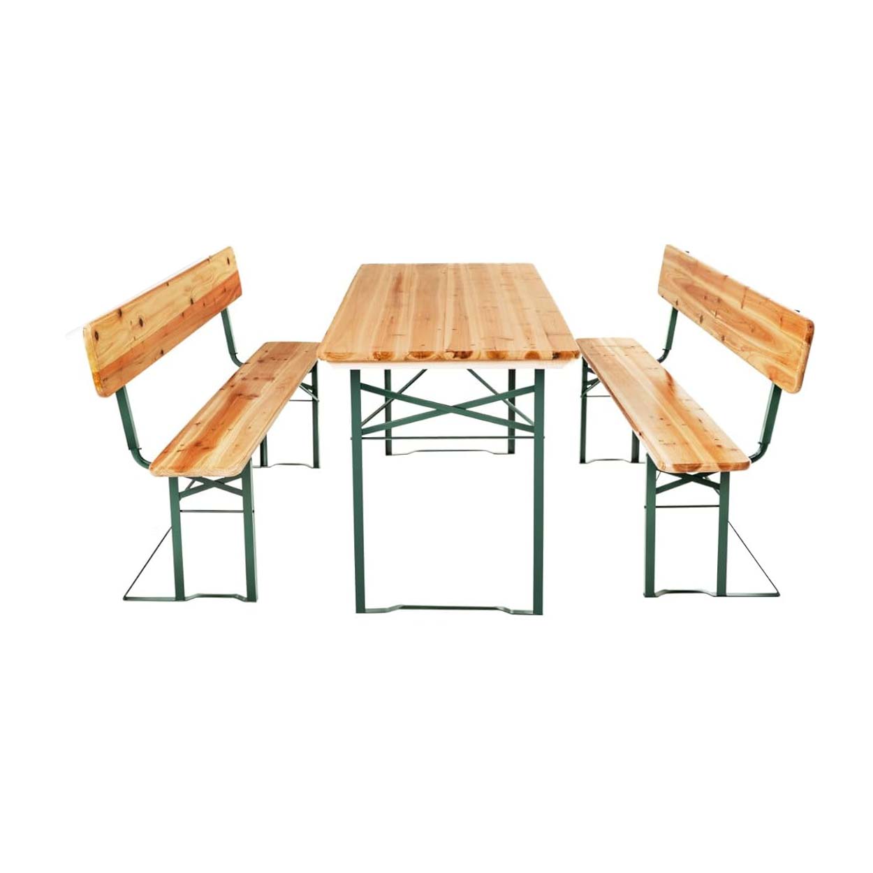 Berlin bord/bänk set - med ryggstöd - 1 bord - 2 bänkar