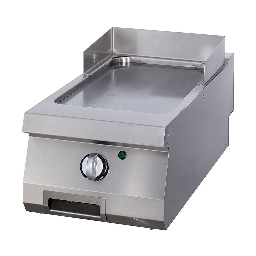 Heavy Duty Grillplatta - Slät krom - Enkel enhet - 70 cm djup - Elektrisk