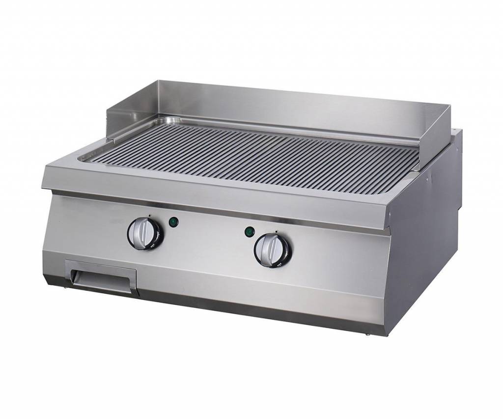 Heavy Duty Grillplatta - Räflad krom - Dubbel enhet - 70 cm djup - Gas