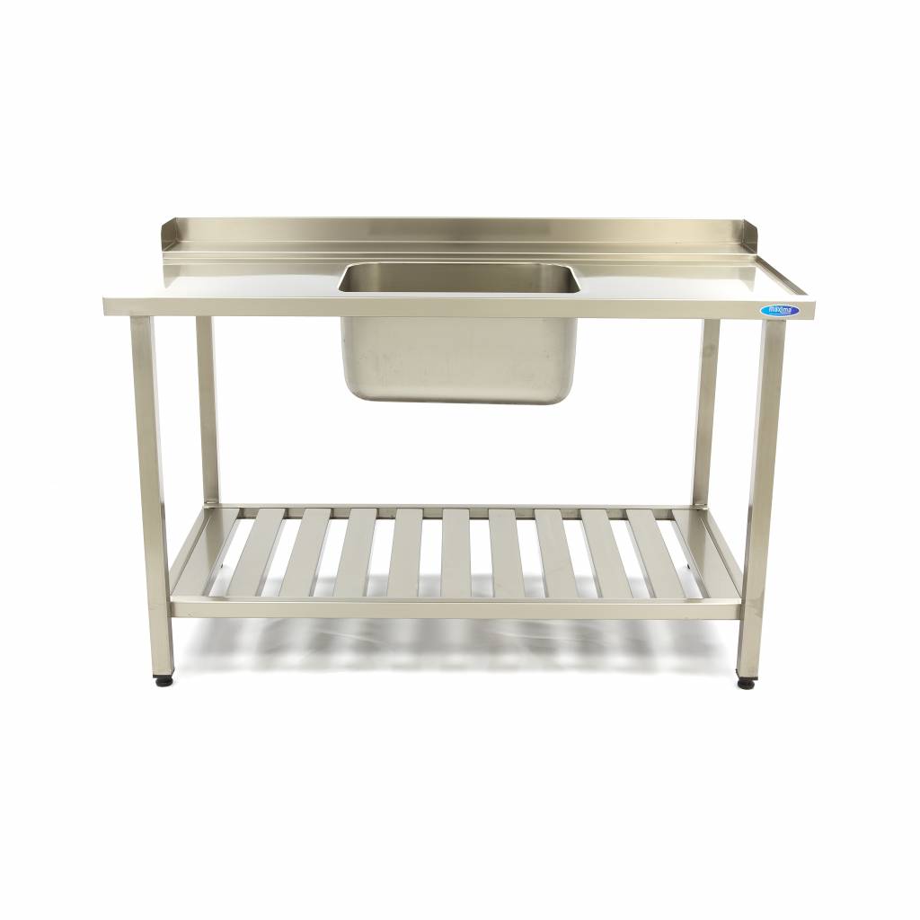 Diskmaskinsbord - 120 x 75 cm - höger - med bakplatta och förvaringshylla