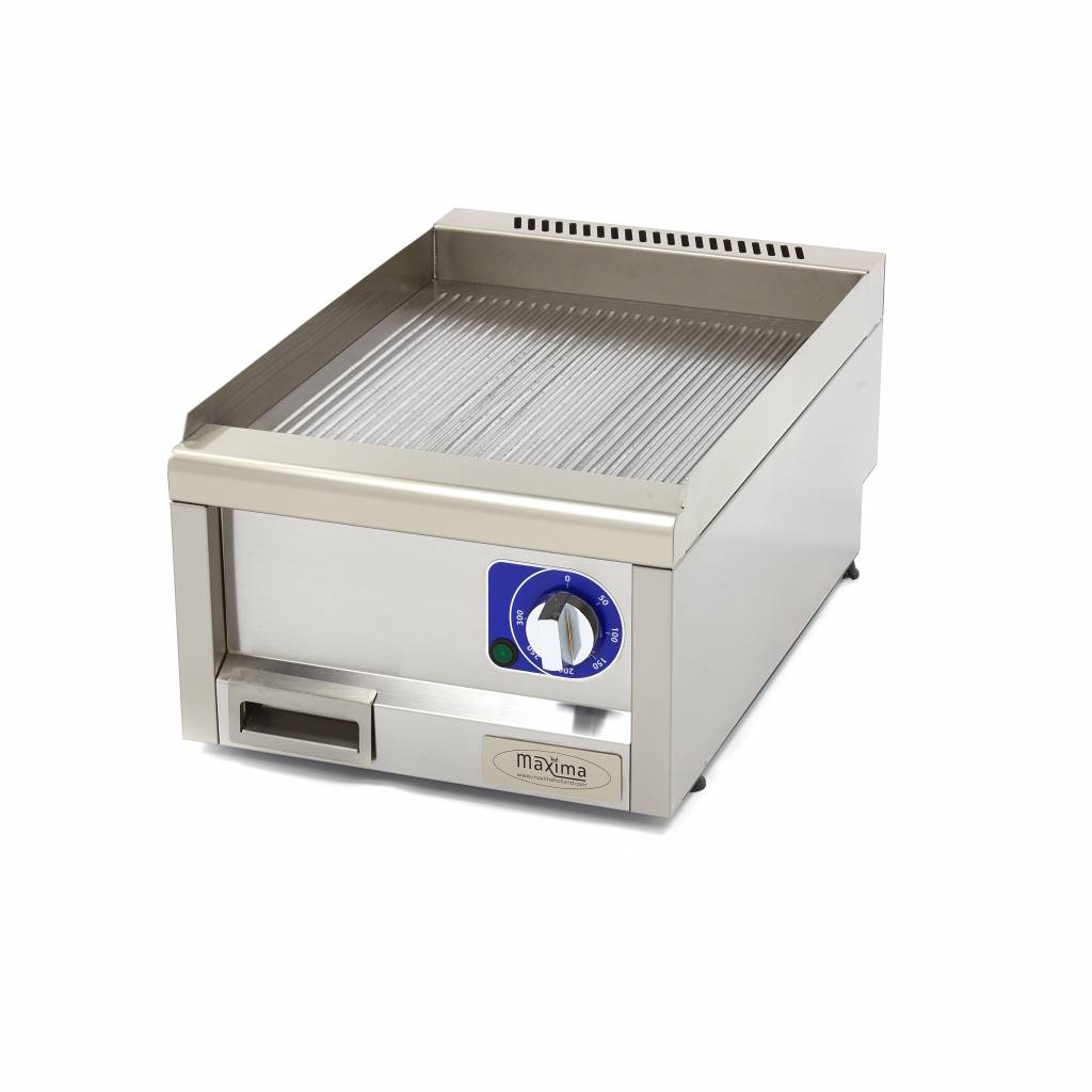 Grillplåt av professionell kvalitet - räfflad - Enkel enhet - 60 cm djup - Elektrisk - 400V