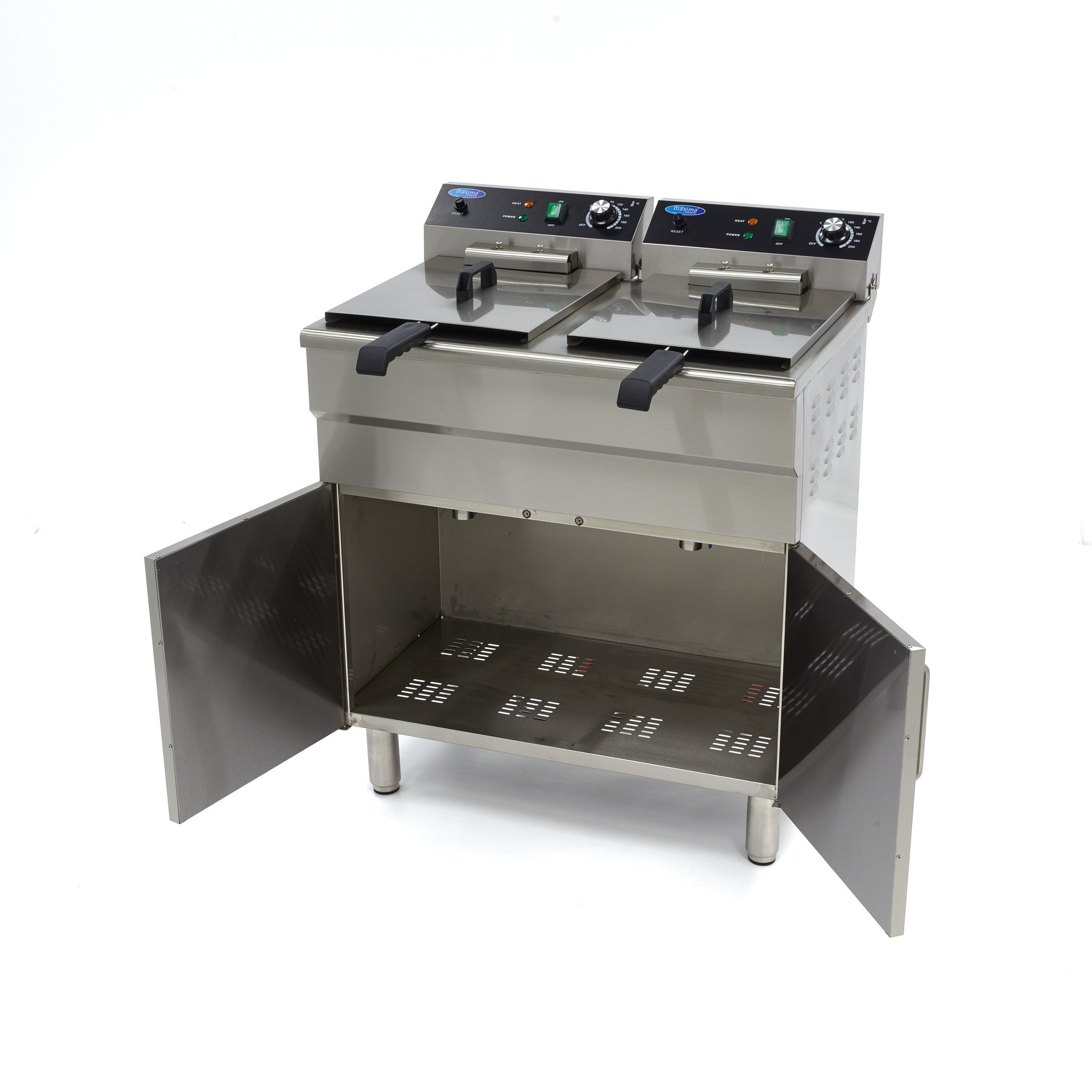 Pommes frites - 2 x 16 liter - 2 korgar - med tappningskran och stativ