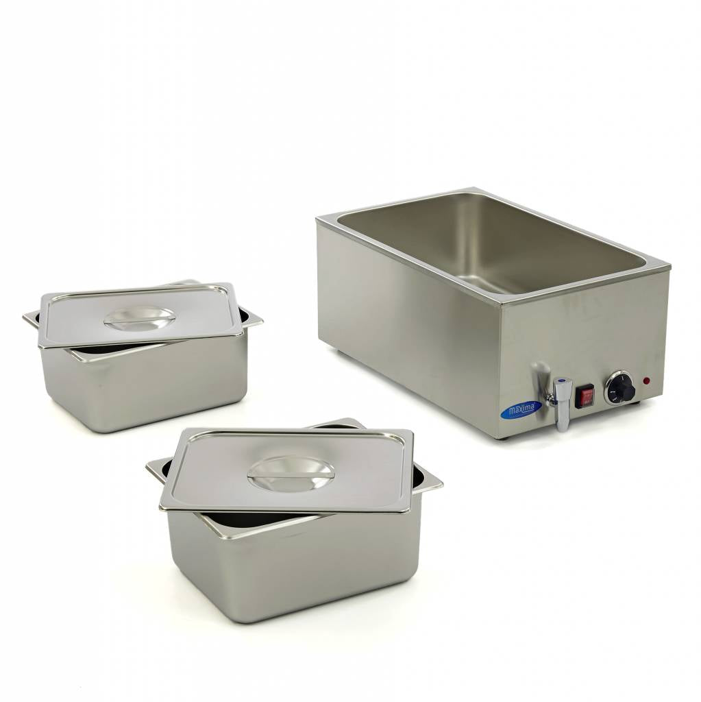 Bain Marie - med kran - inkl 2 x 1/2 GN Set - El