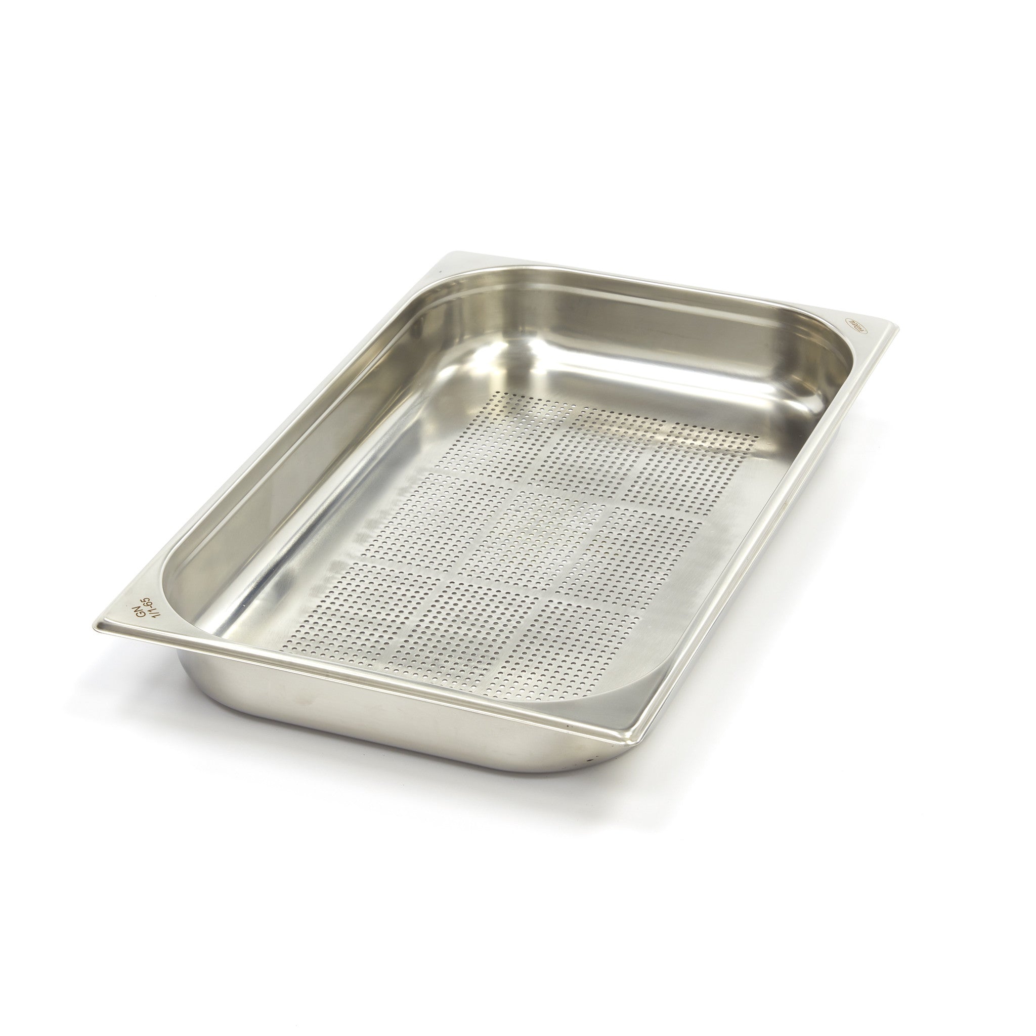 Gastronorm behållare - 3 stycken - 1/1 GN - 6,5 cm djup - rostfritt stål - perforerat