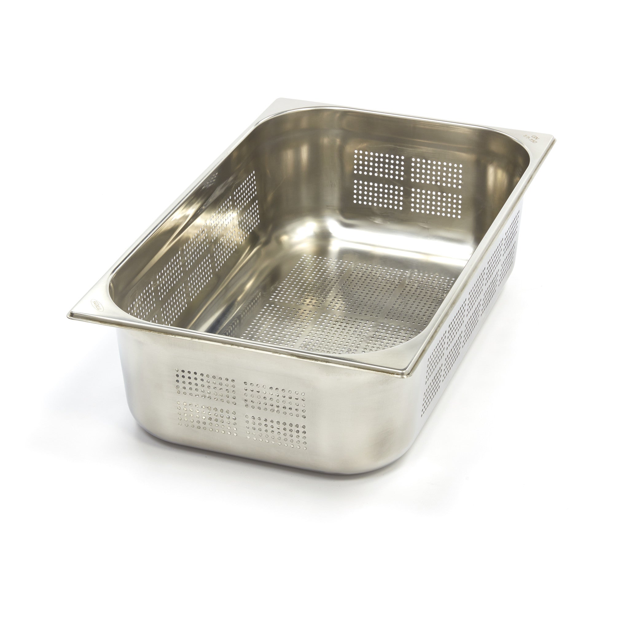 Gastronorm behållare - 3 st - 1/1 GN - 3 st - 15 cm djup - rostfritt stål - perforerat