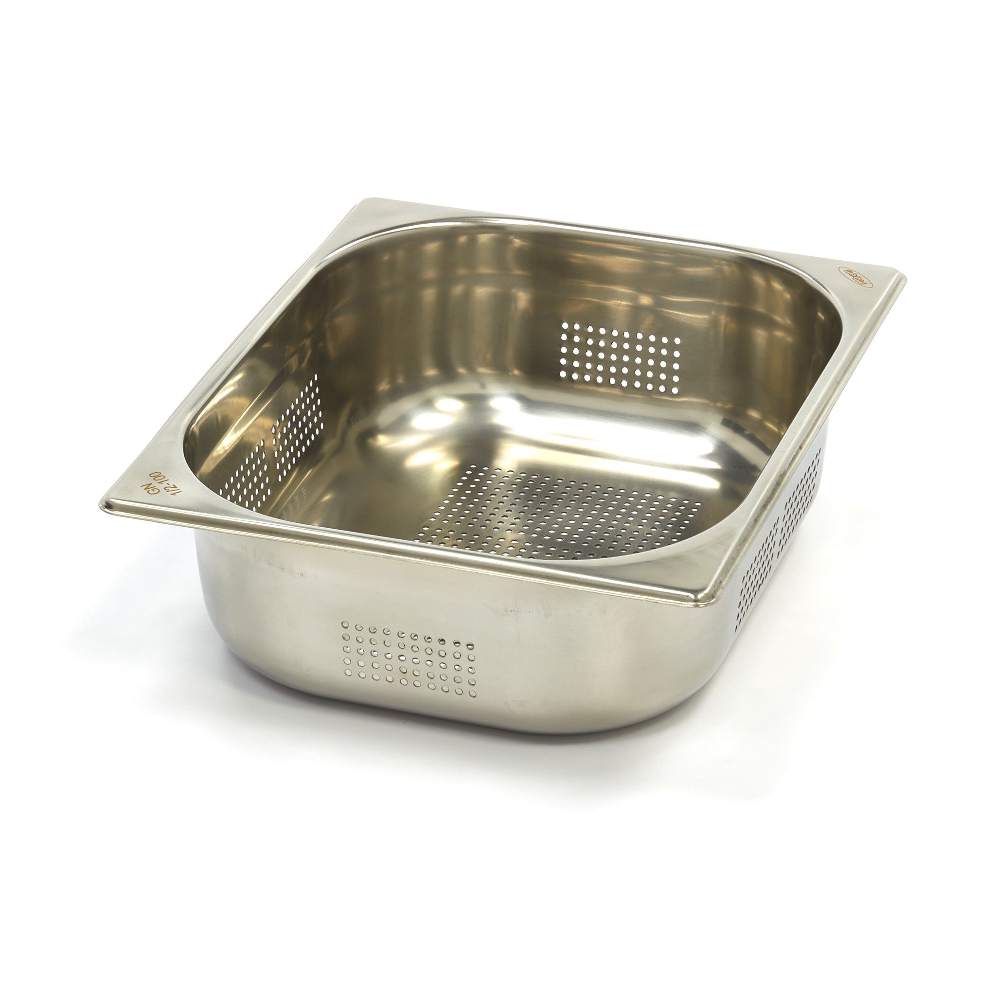 Gastronorm behållare - 3 stycken - 1/2 GN - 10 cm djup - rostfritt stål - perforerat
