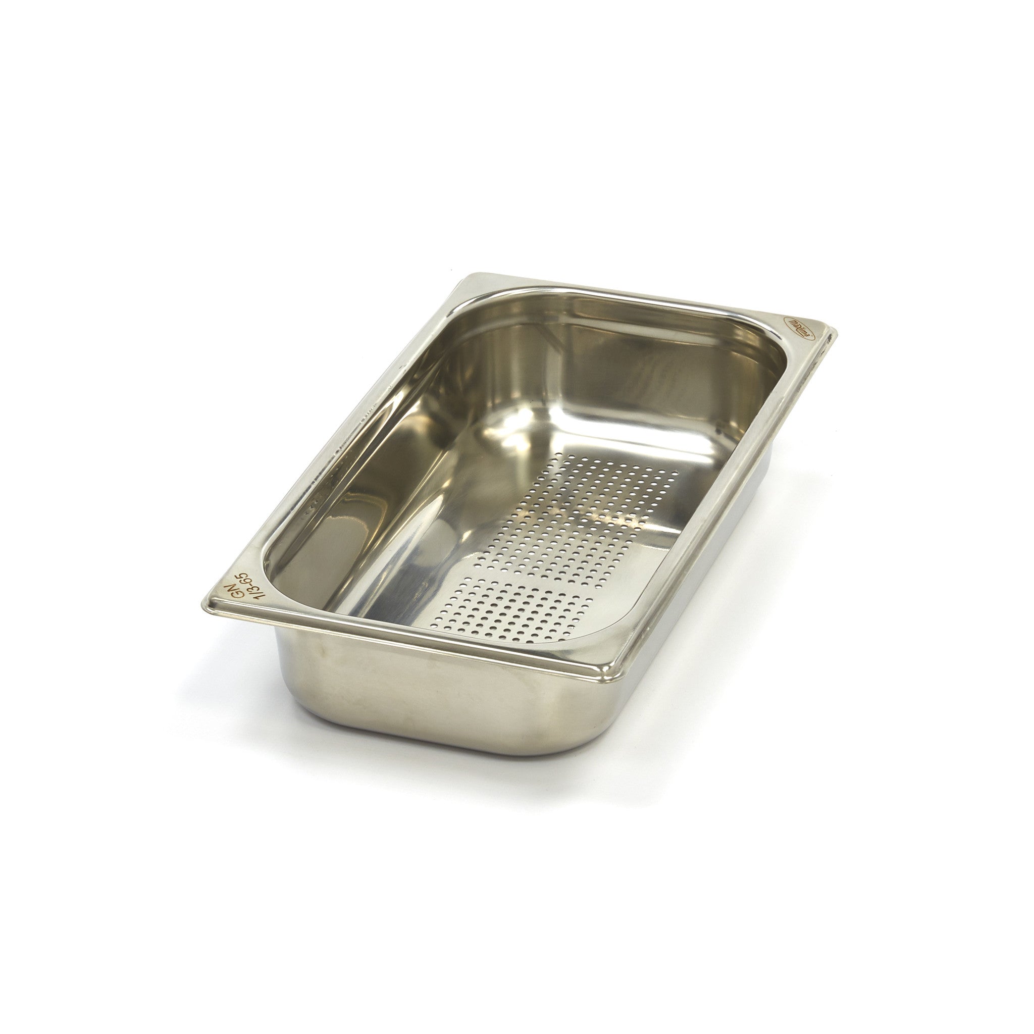 Gastronorm behållare - 3 stycken - 1/3 GN - 6,5 cm djup - rostfritt stål - perforerat