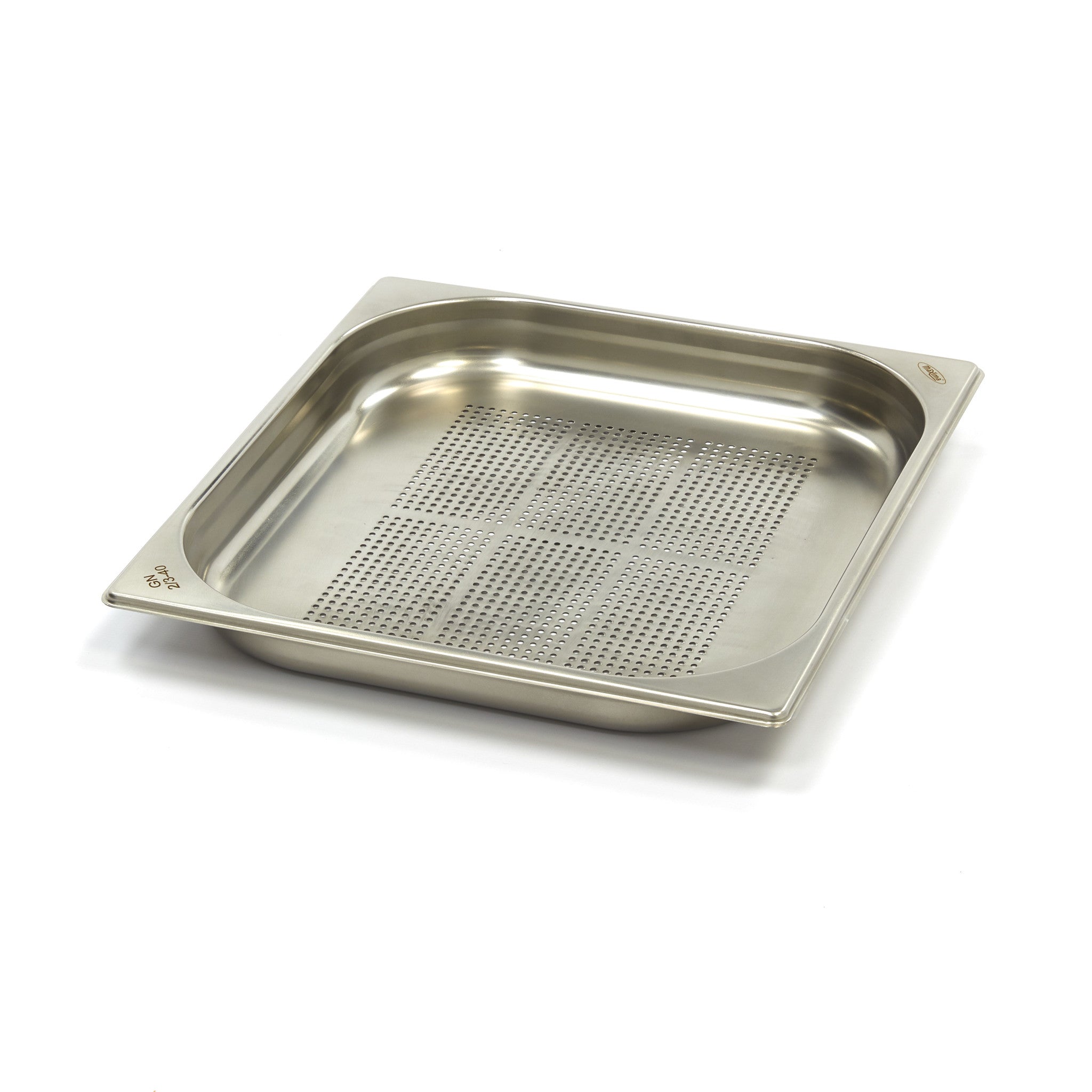 Gastronorm behållare - 3 st - 2/3 GN - 4 cm djup - rostfritt stål - perforerat