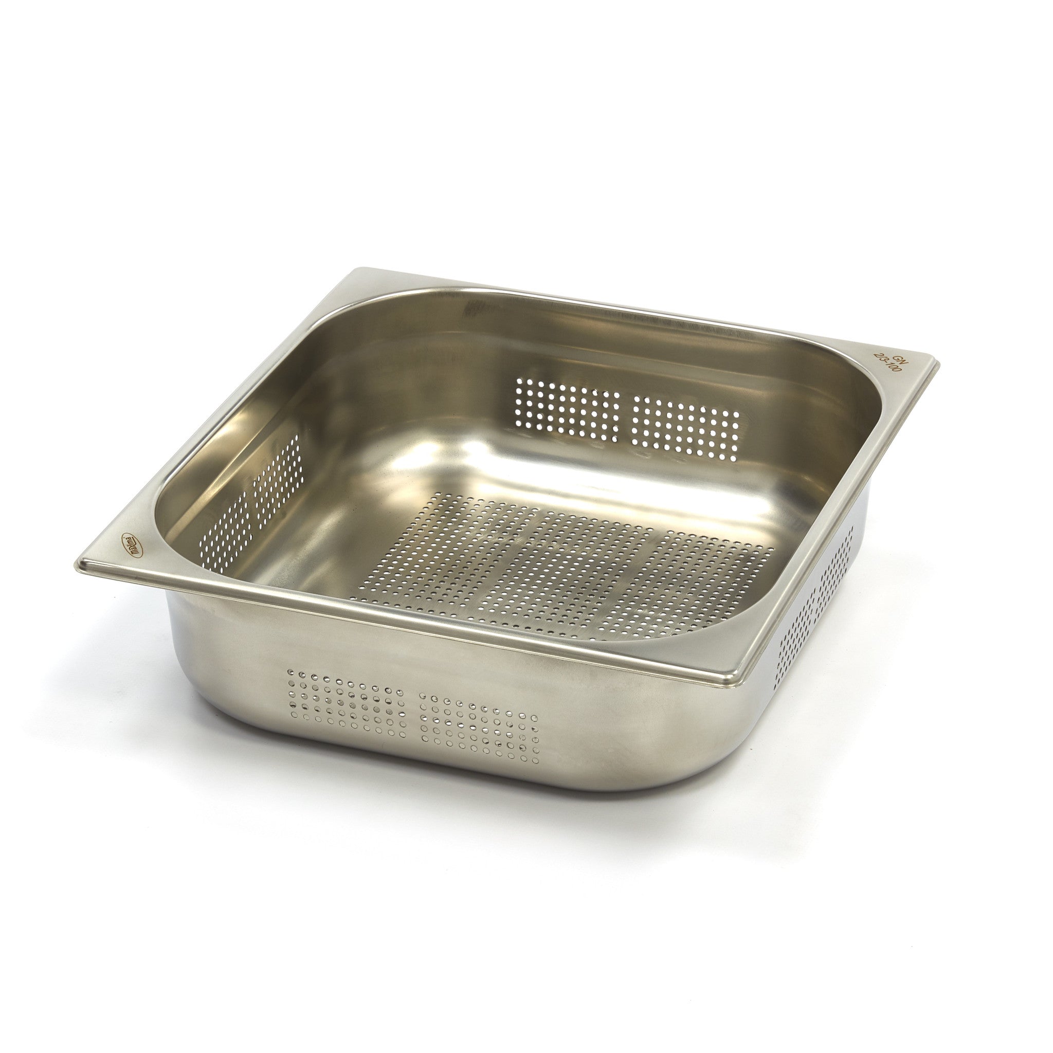 Gastronorm behållare - 3 stycken - 2/3 GN - 10 cm djup - rostfritt stål - perforerat