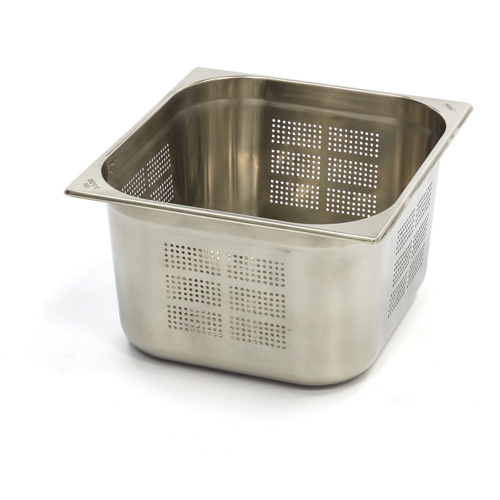 Gastronorm behållare - 3 st - 2/3 GN - 20 cm djup - rostfritt stål - perforerat