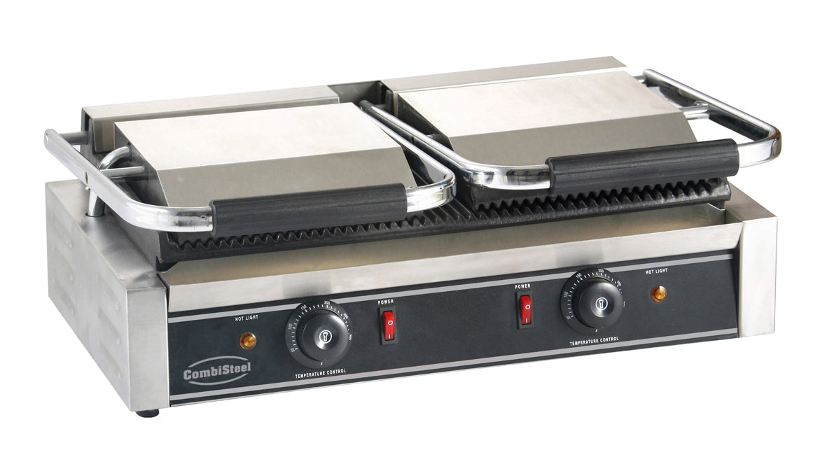 Kontaktgrill / Klämgrill - Räfflad yta - 410 x 580 mm