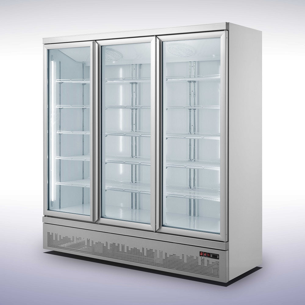 Industrifrys - 1450 liter - Side by Side - 3 dörrar - Vit