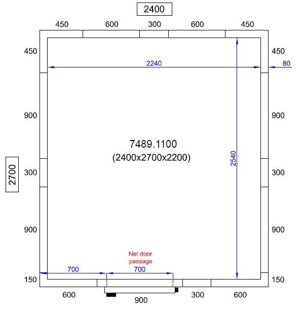 Kylrum / Frysrum - ProLine - 240 x 270 cm - 80 mm isolering