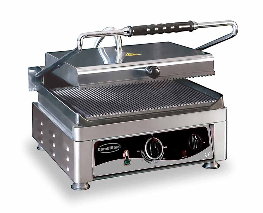 Kontaktgrill / Klämgrill - Räfflad yta - 410 x 500 mm