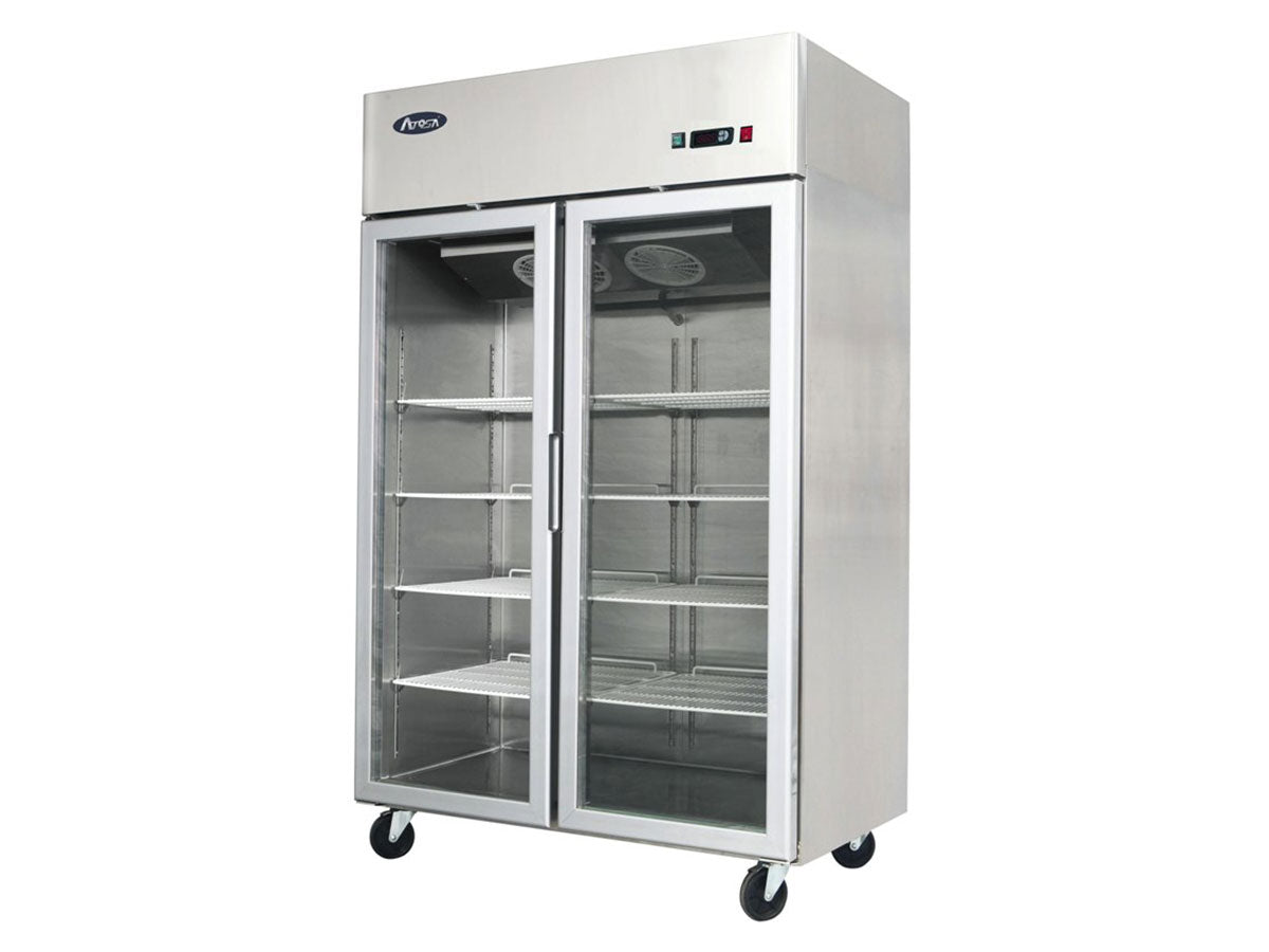Industrifrys - 2 glasdörrar - Rostfritt stål - 620 liter