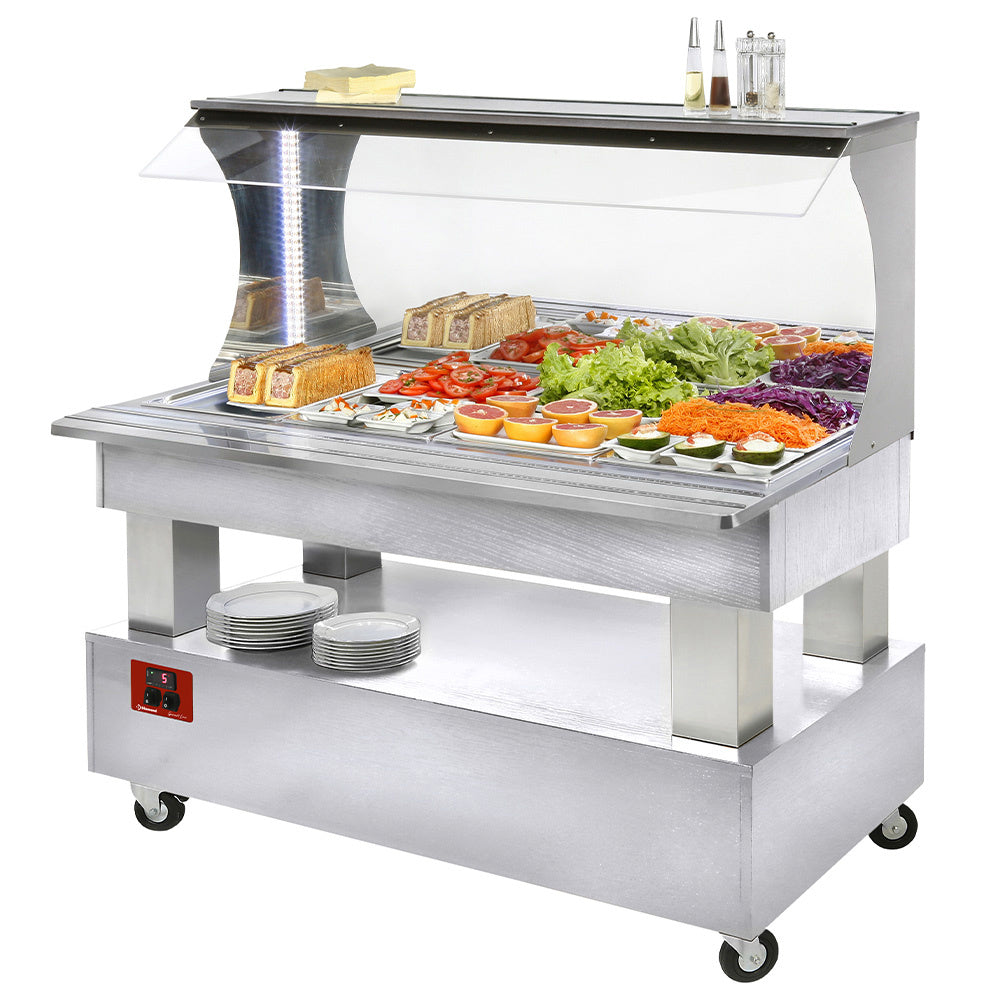 Buffet - Väggmonterad kyl 4x GN1/1-150 (vit trä)
