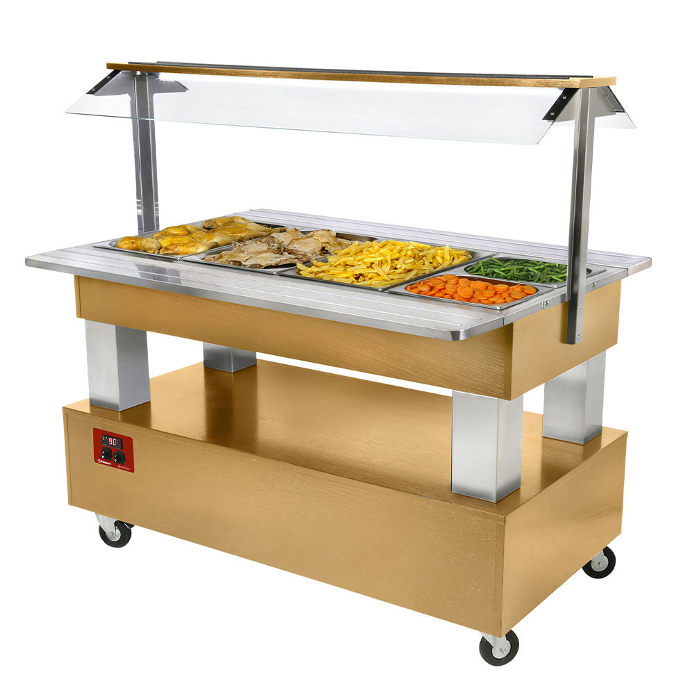Buffet / Bain-marie salladsbar, 4x GN1/1-150 (Ljus ek)