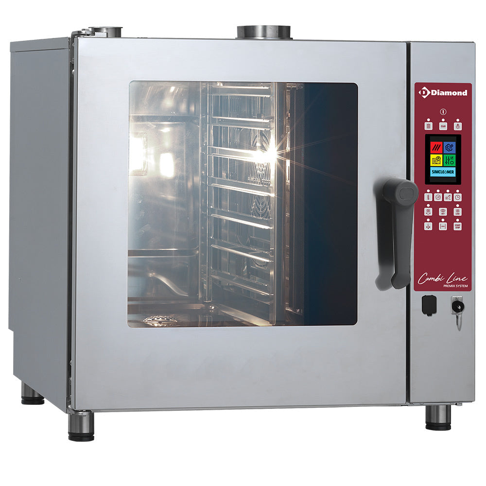 Kombidampugn, gas - TOUCHSCREEN ånga/konvektion, 7x GN 1/1 - AUTOMATISK RENGÖRING