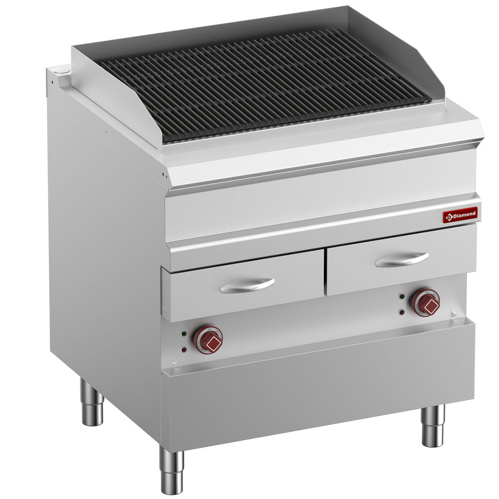 Elektrisk ånggrill, modul 1/1, gall av gjutjärn "dubbelhäftande"