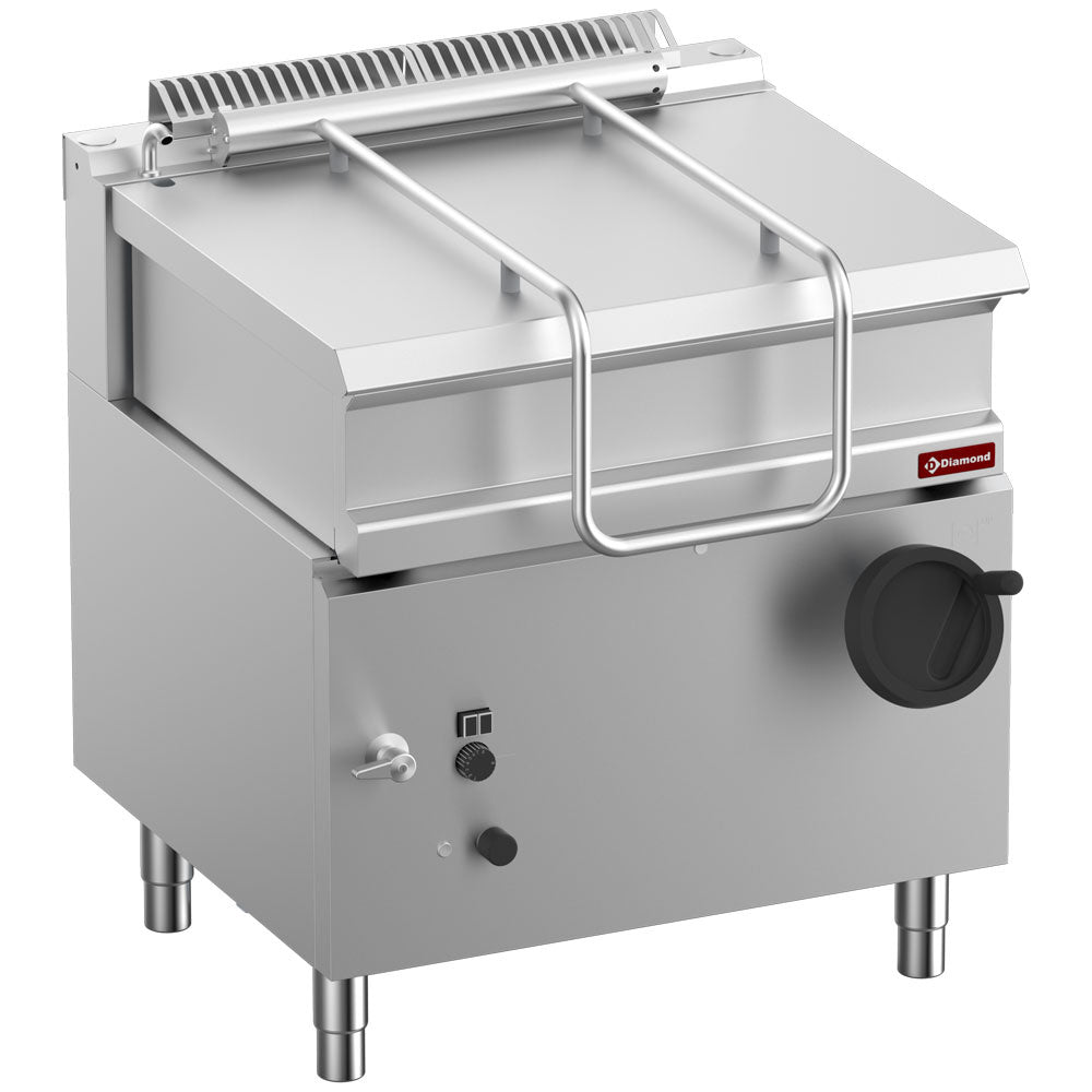 Gasstegepanna med roteringsfunktion, behållare i rostfritt stål, 60 liter.