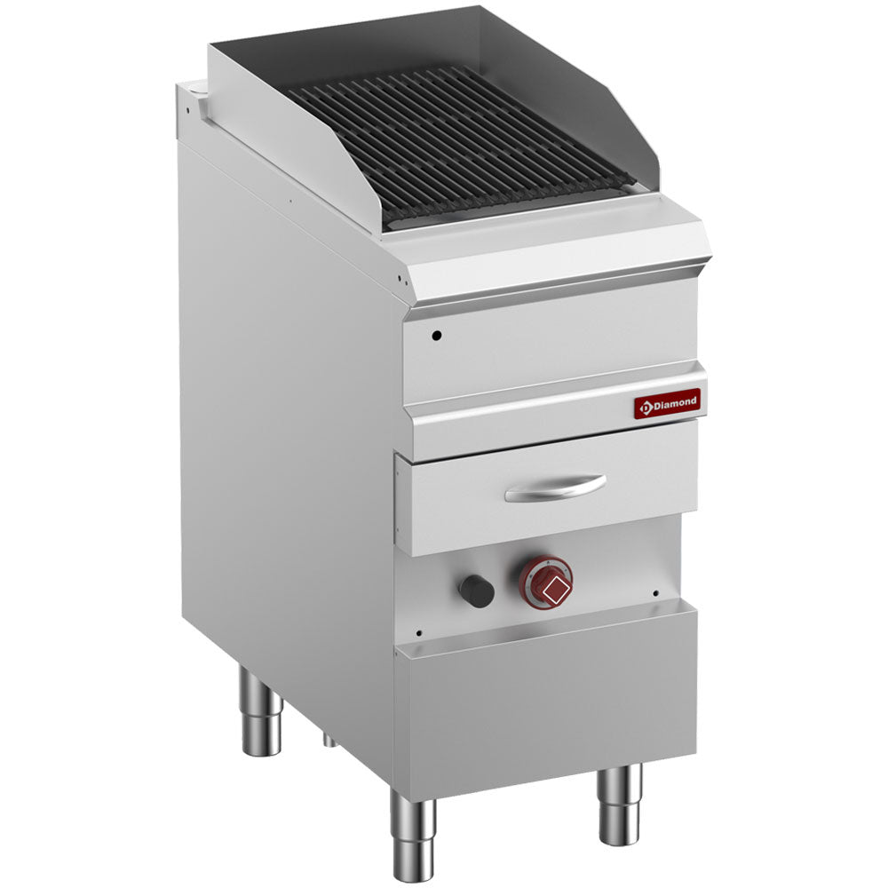 Gasdampgrill, modul 1/2, gall i gjutjärn "dubbelhäftande"