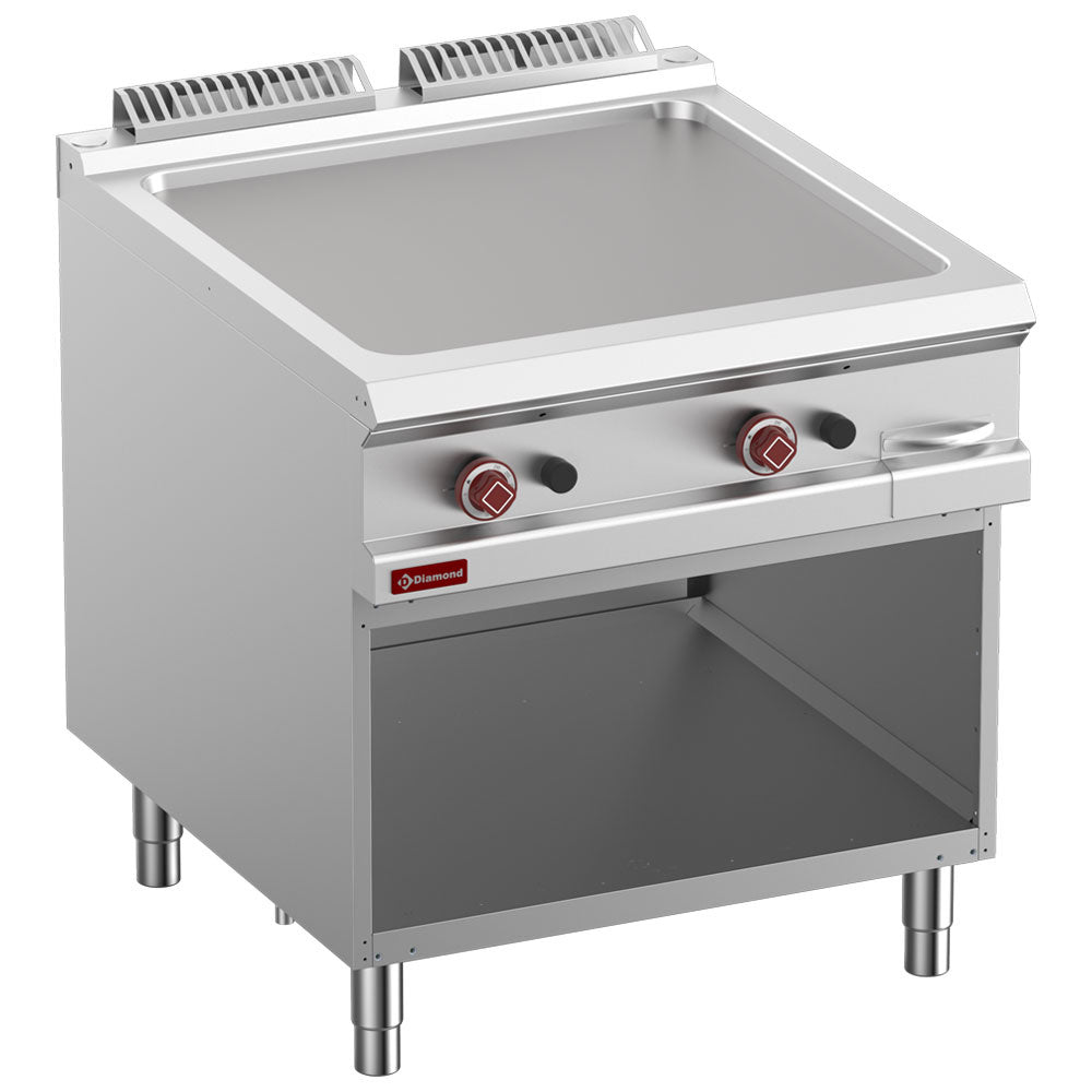 Rostfri gasgrillplatta, modul 1/1, öppet skåp