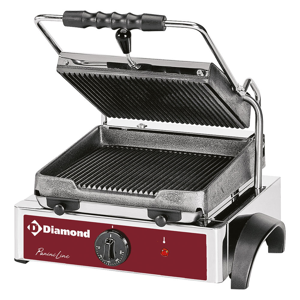 Elektrisk panini-grill, ribbade plattor