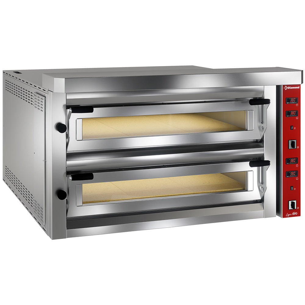 Elektrisk pizzaugn "extra stor", 2x9 pizzor 350mm - HELT i brännfast sten