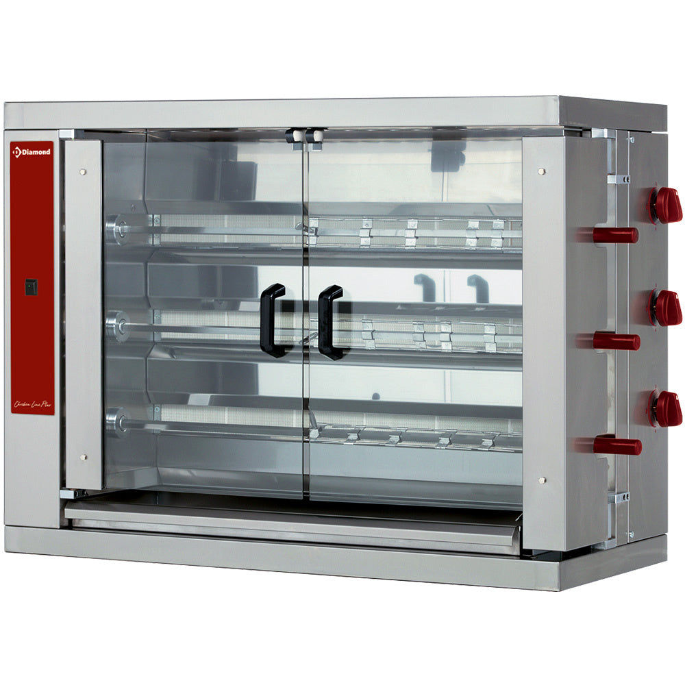 Gasrotisserie, 3 spett (18 kycklingar)