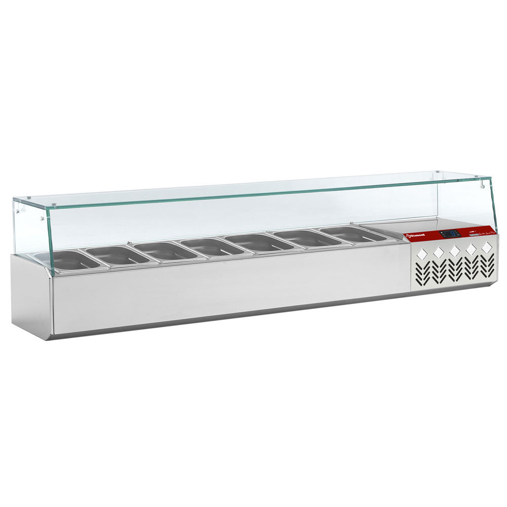 Kylskåpsinsats GN 6x1/4, 1x1/9, med höger glas