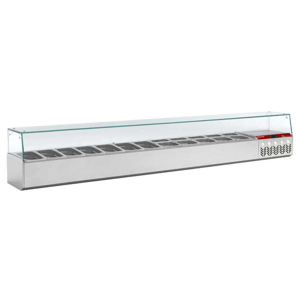 Kylskåpsinsats GN 12x1/4, 1x1/9, med höger glas