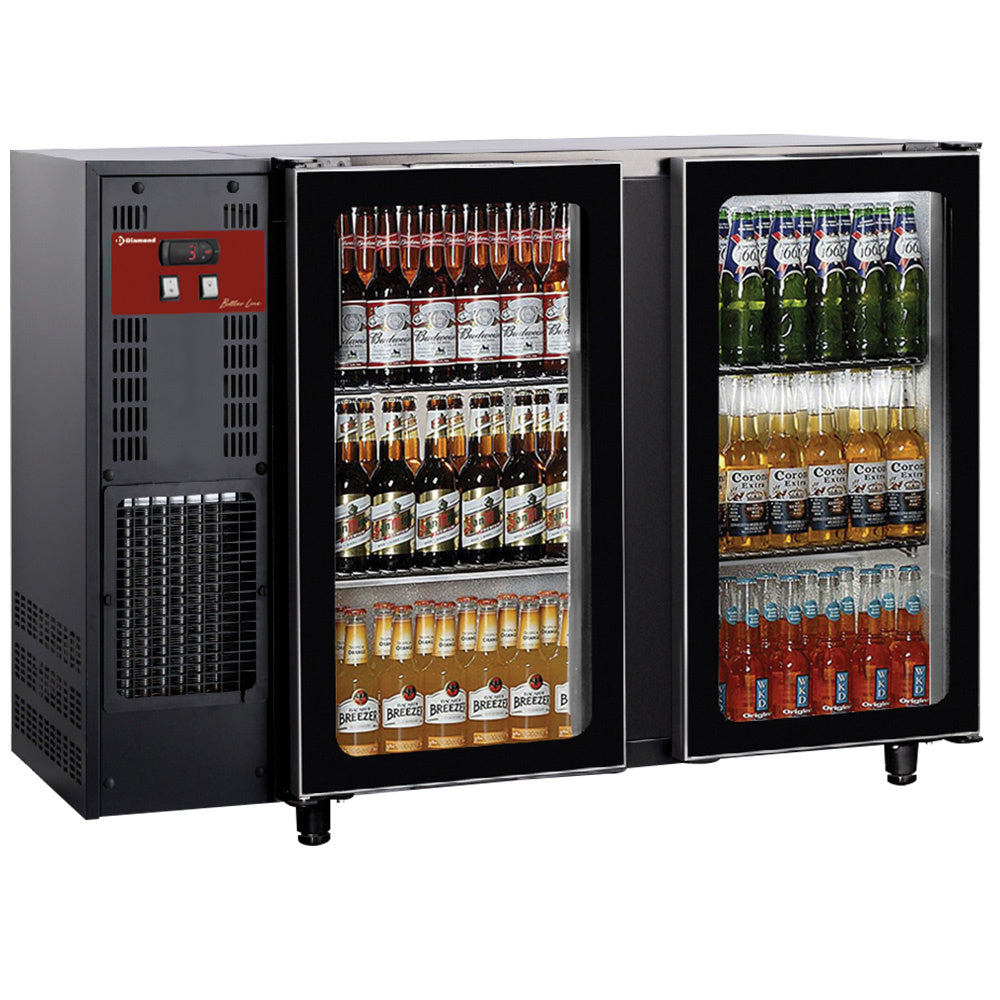 Backbar med 2 glasdörrar, 375 liter