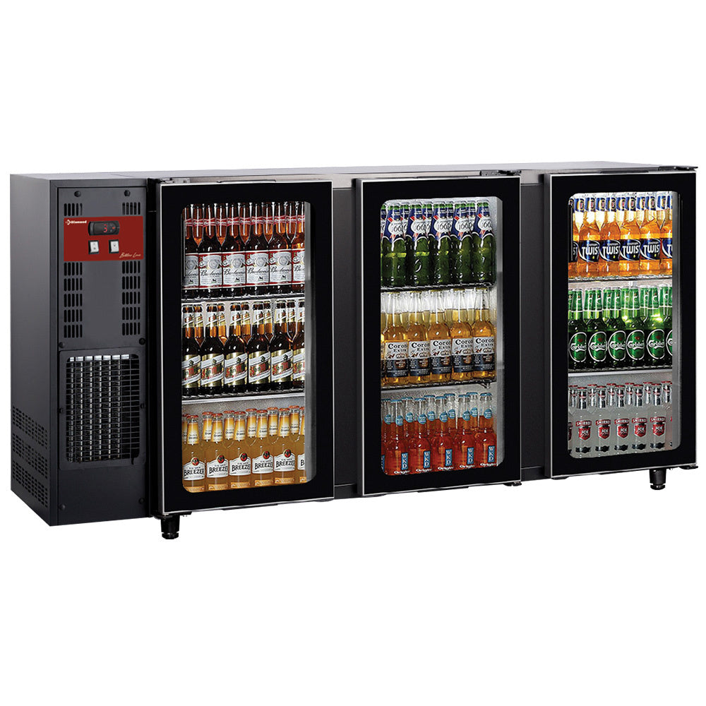 Backbar med 3 glasdörrar, 579 liter