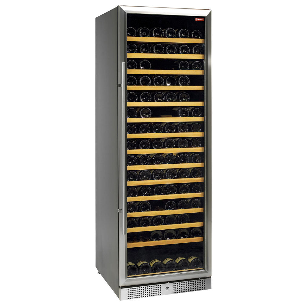 Vinkylskåp, ventilerat, rostfri stålkonstruktion, 375 liter, svart