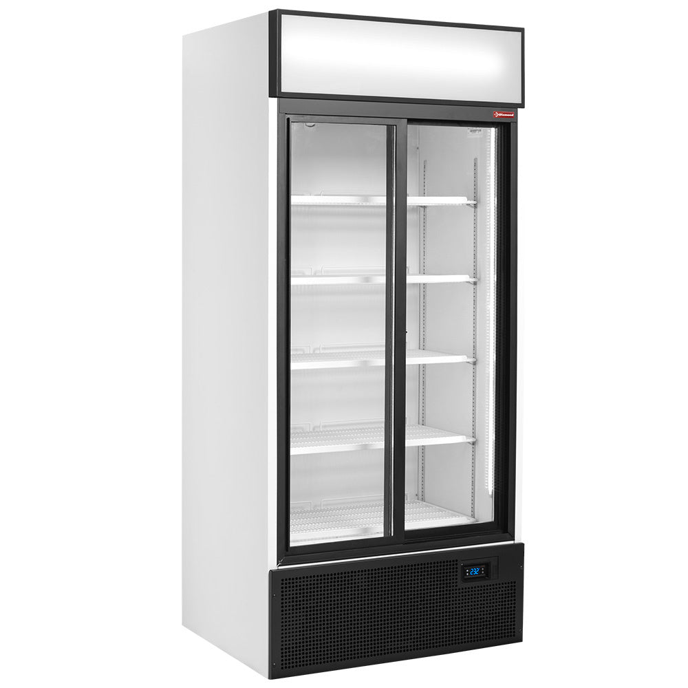 Displaykylskåp, ventilerat, 760 liter, 2 skjutluckor, med belysning