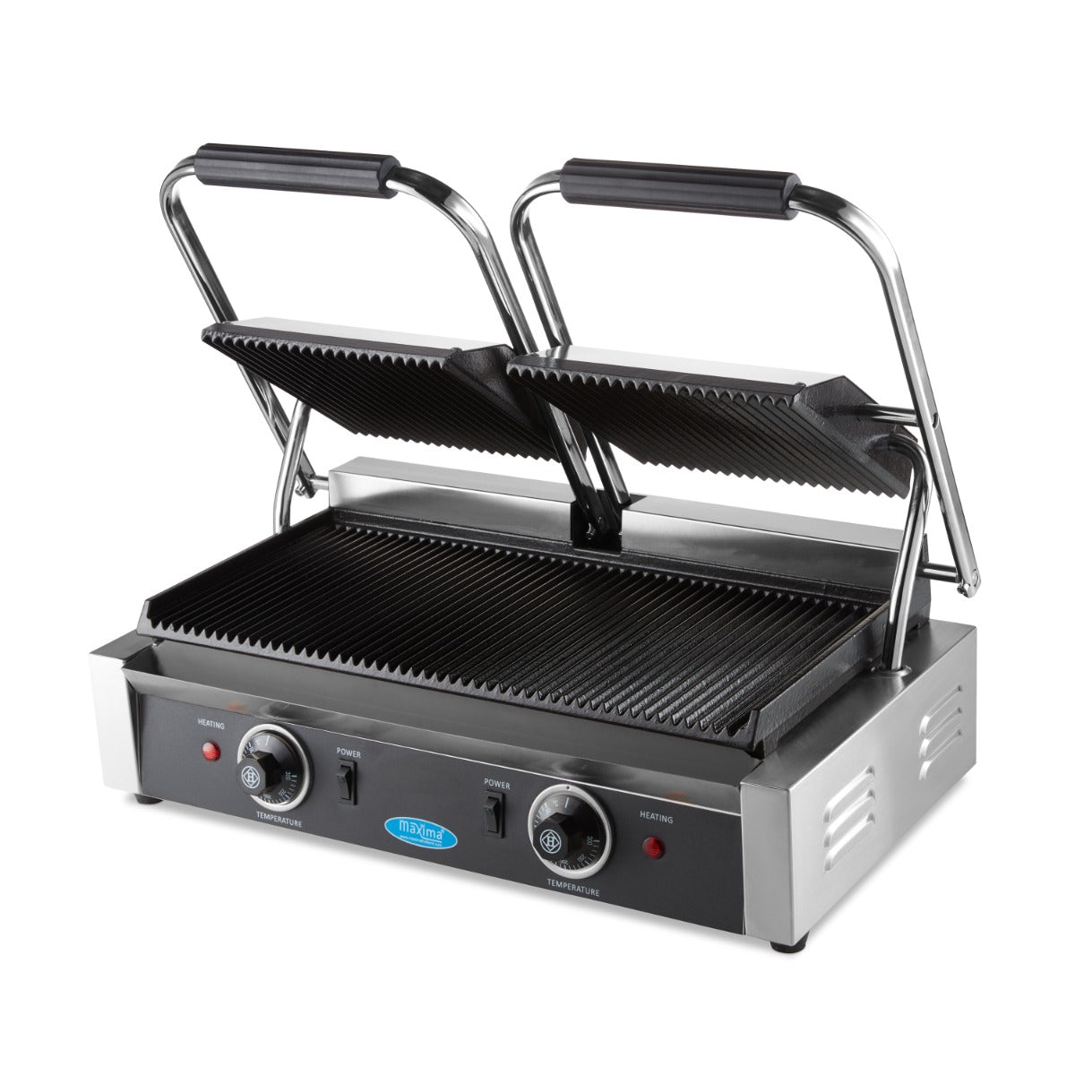 Kontaktgrill - Räfflad - Dubbel grillplatta - 2 x 22cm